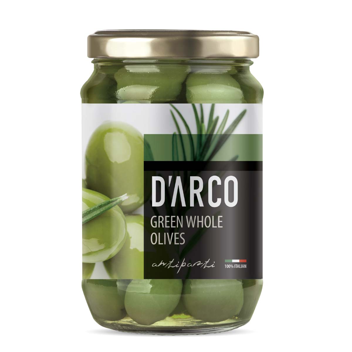 D'Arco Whole Green Castelvetrano Olives (300g) Gourmica